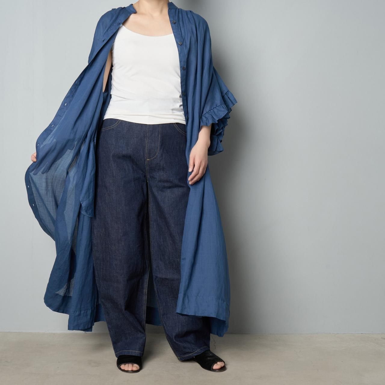 Pale Jute ブルーワンピース Pale Jute Petal frill one-pieceblue - Pale Jute