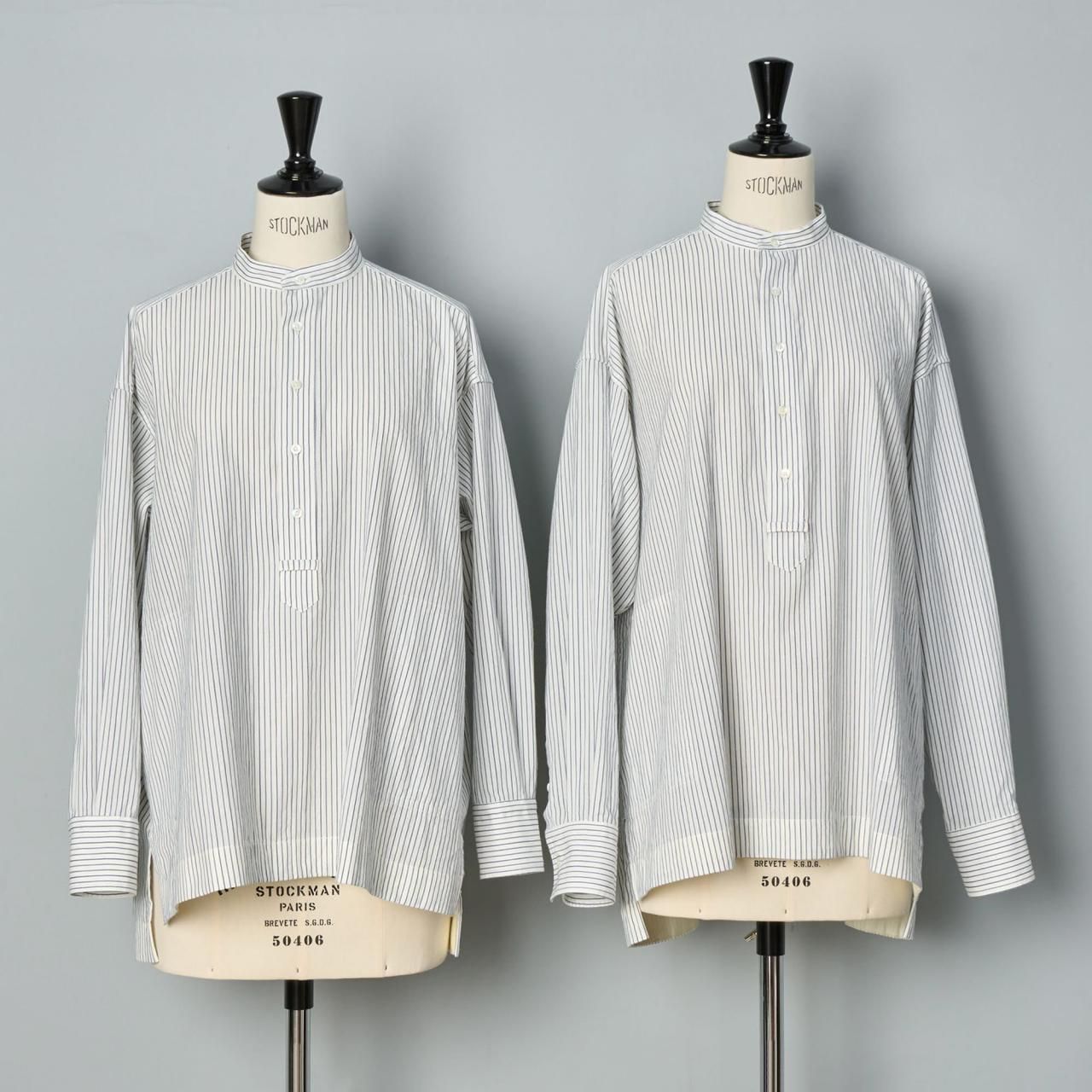 Pale Jute <BR>Oversize po Shirt<BR>mix navy stripe