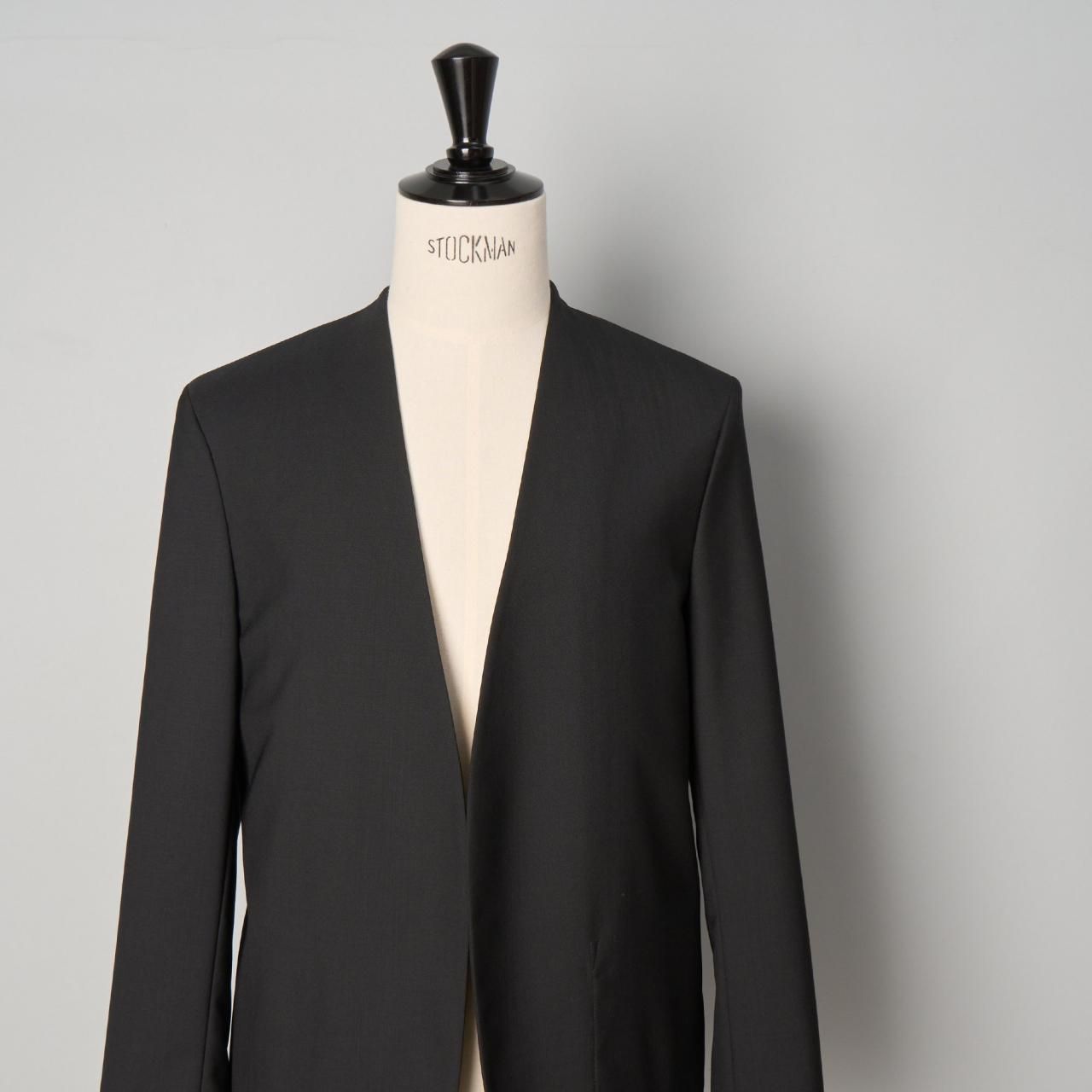 希少 Maison Margiela コーティング ブラックリネン ジャケット 20AW【マルジェラ】カラーレス シングルジャケット Vネック