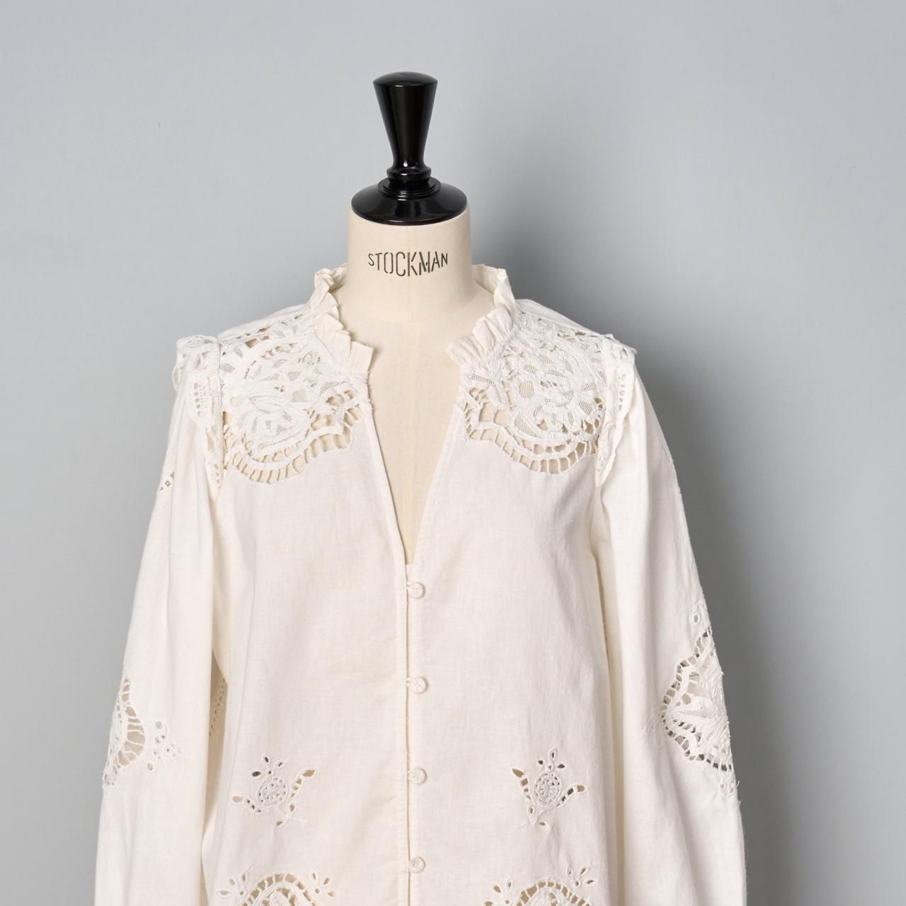 Sea New YorkEDITH EMBROIDERY L/SLV TOP - Pale Jute