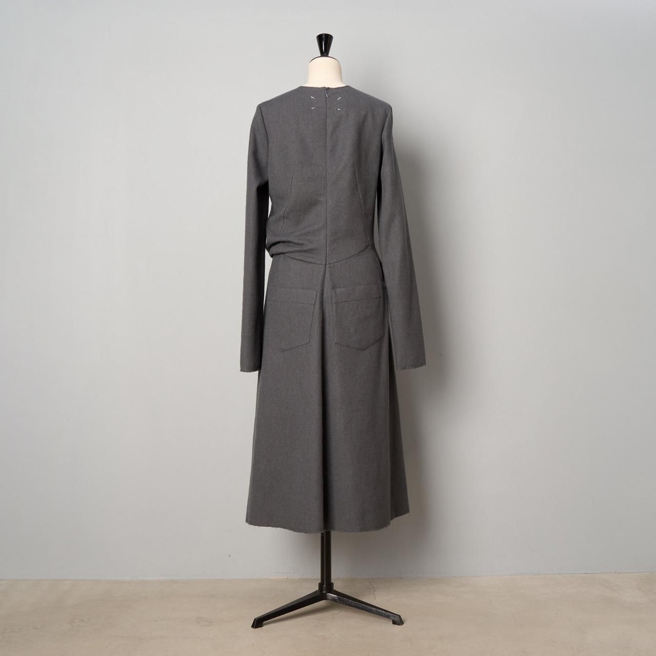 Maison Margiela リボンミディドレスダークシャドウ - Pale Jute
