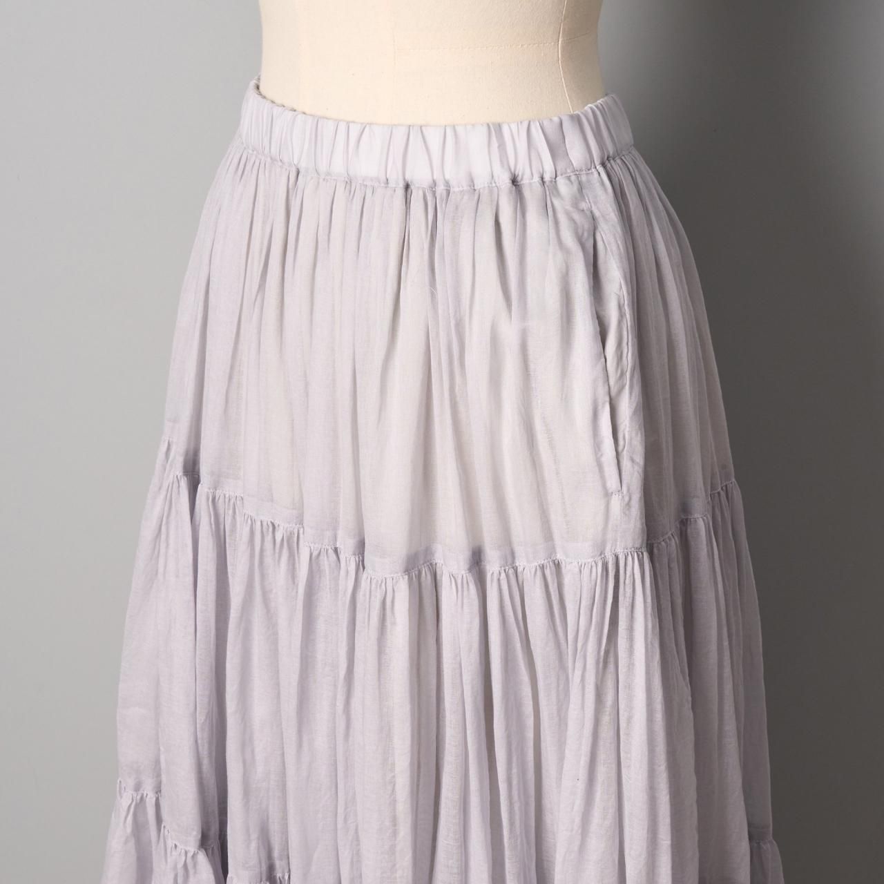 suzuki takayuki tiered skirt - Pale Jute suzuki takayuki tiered skirt - Pale Jute