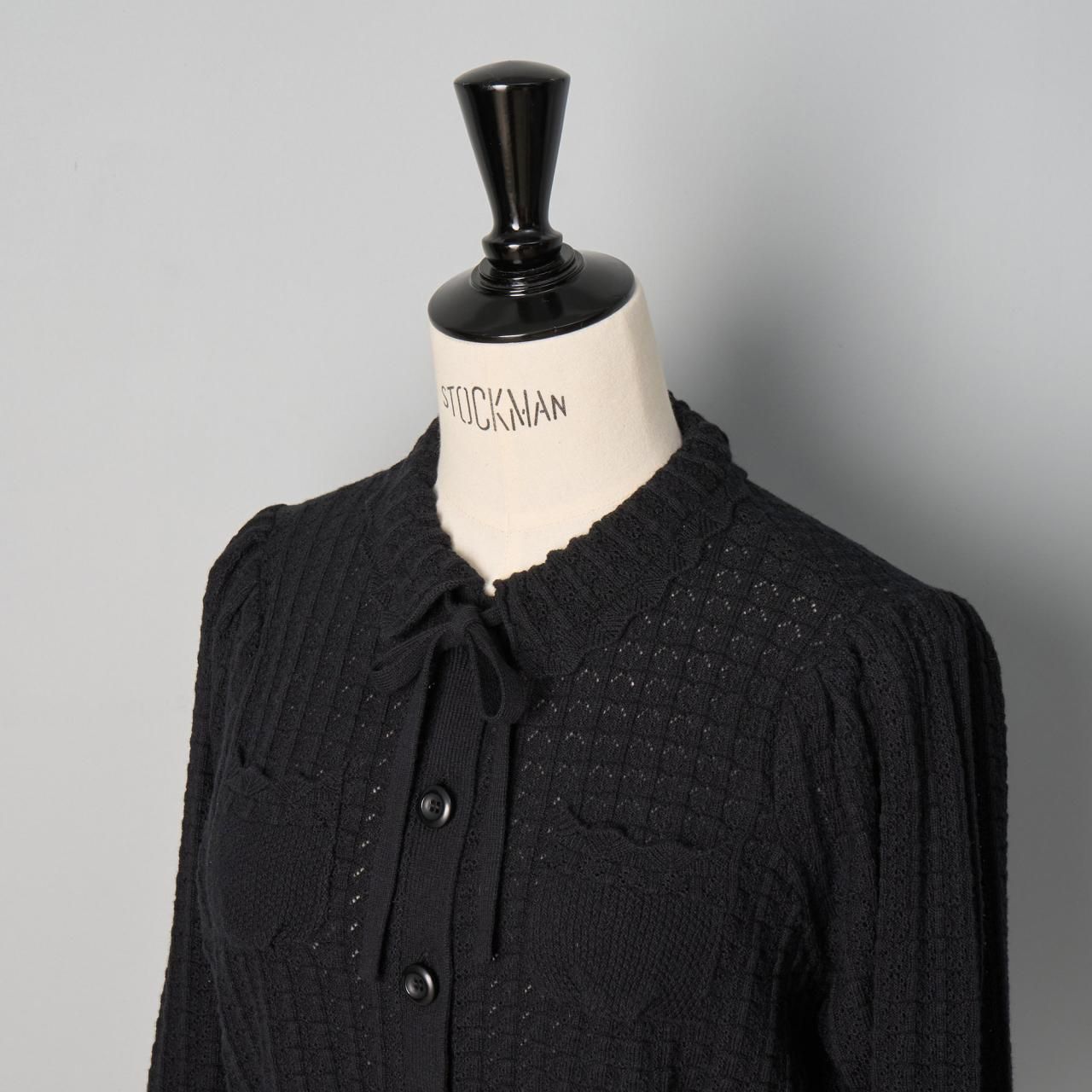 Pale JuteClassical lace knit cardigan Ⅱ - Pale Jute