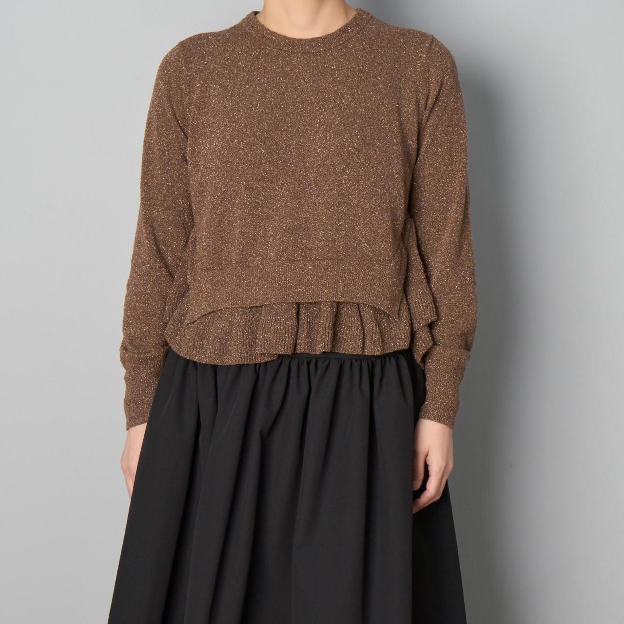Pale Jute <BR>Glitter Frill Knit