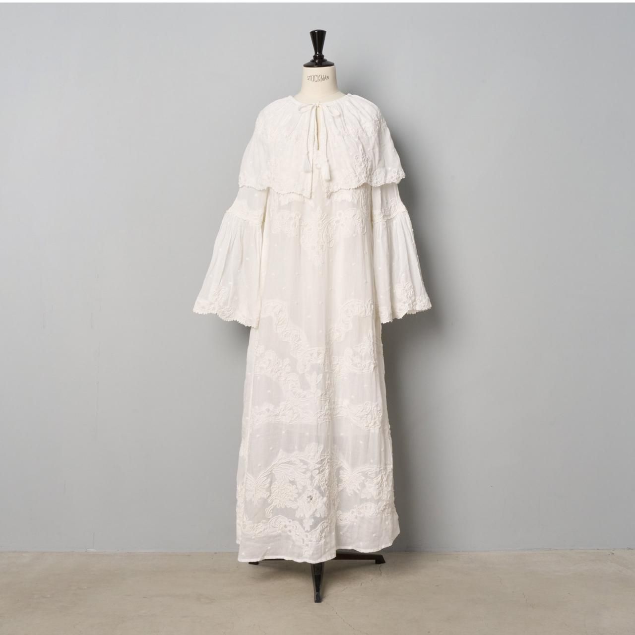 Sea New York<BR>VALE LACE L/SLV CAPLET TIE DRESS <BR>WHITE