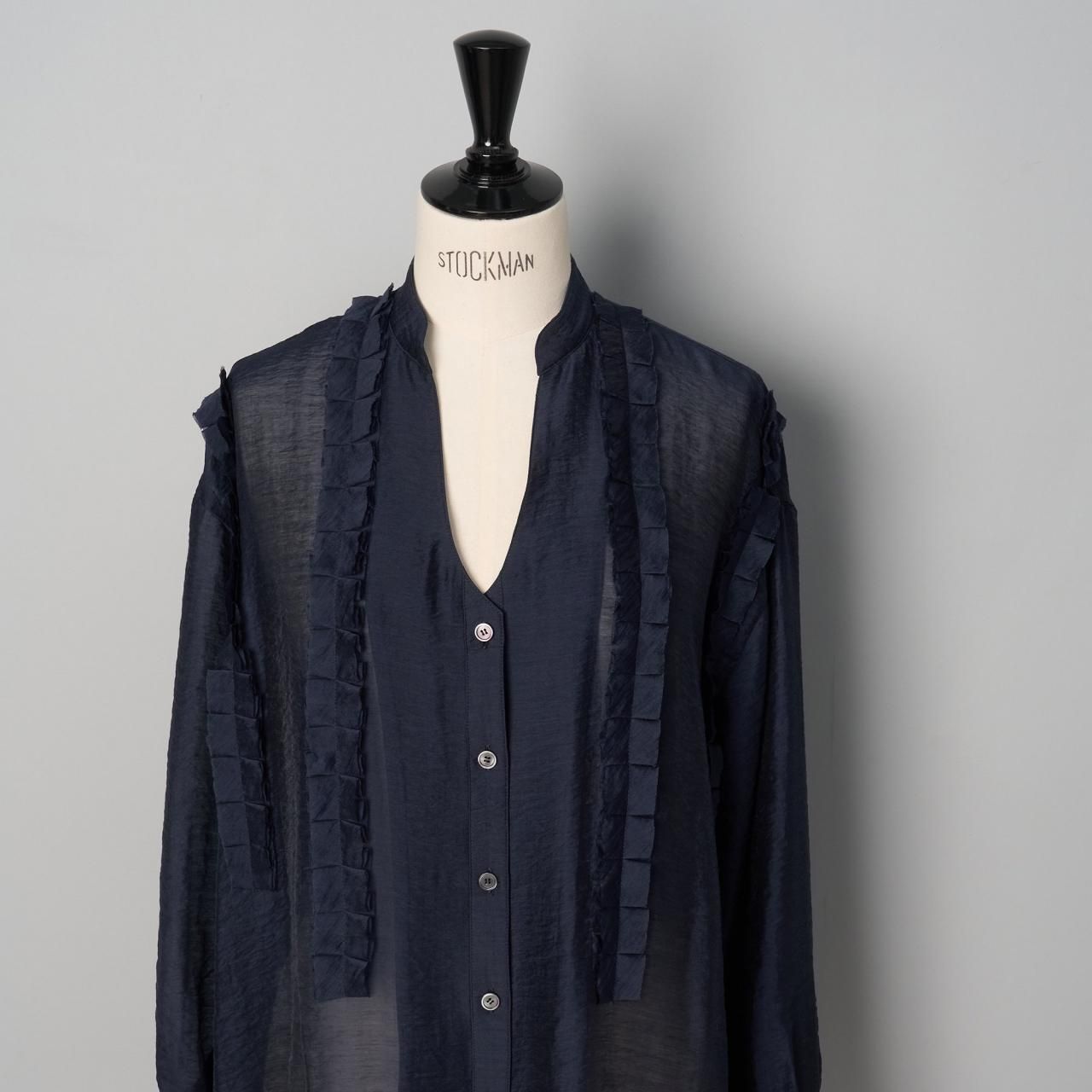 ジャンティ社製ネイビー フリル SINMEフリルシャツネイビー - Pale Jute