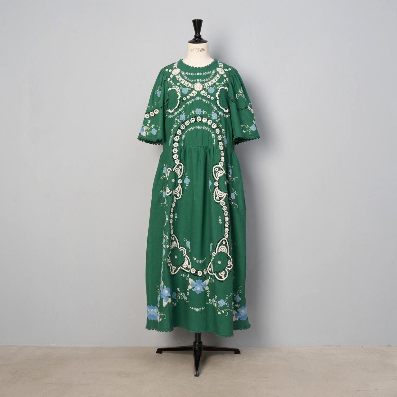 Sea New YorkVESNA EMBROIDERY S/SLV DRESS - Pale Jute