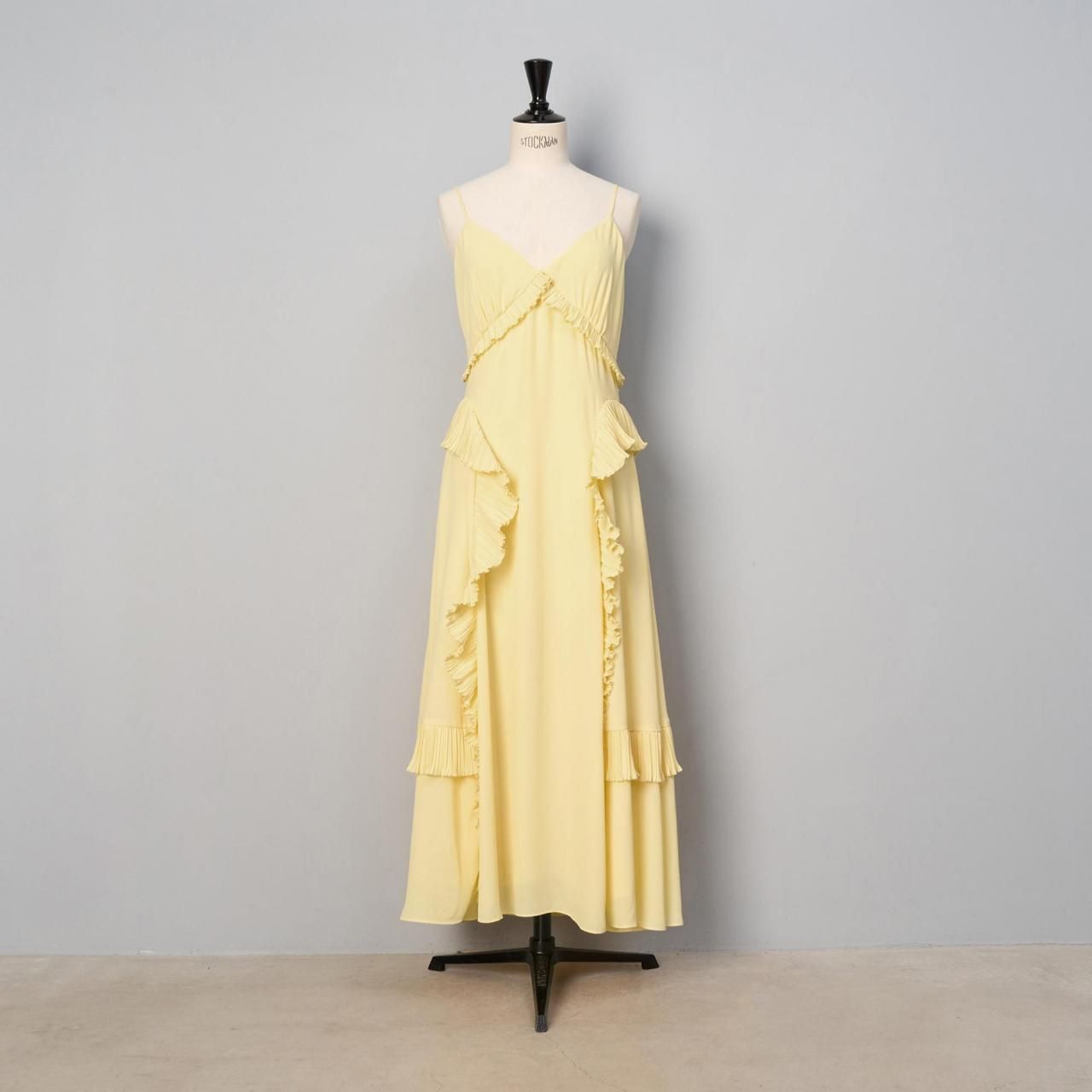Sea New York<BR>DELILAH PLEATED CUPRO RUFFLED SLIP DRESS<BR>