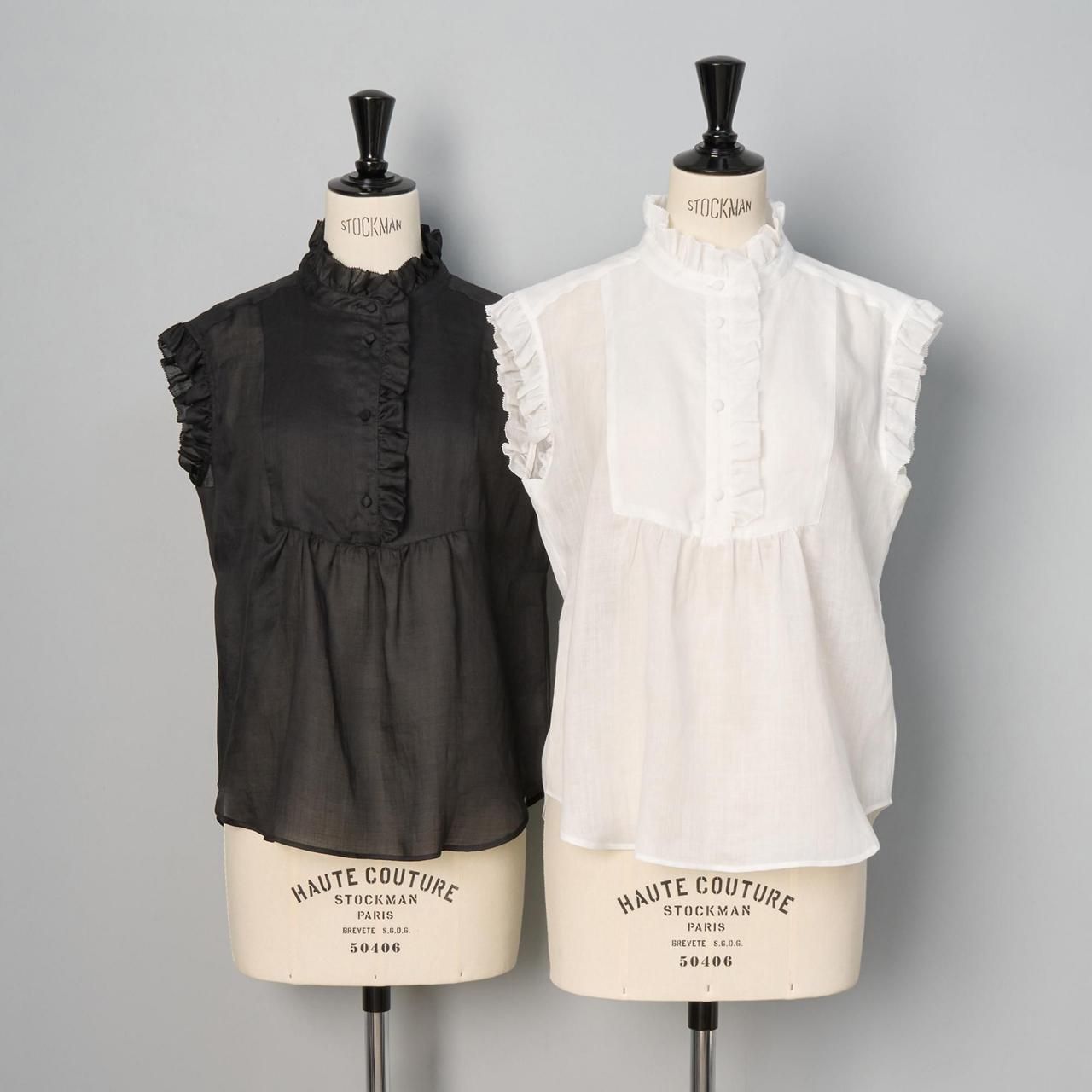 Pale Jute<BR>pleated sleeveless blous <BR>