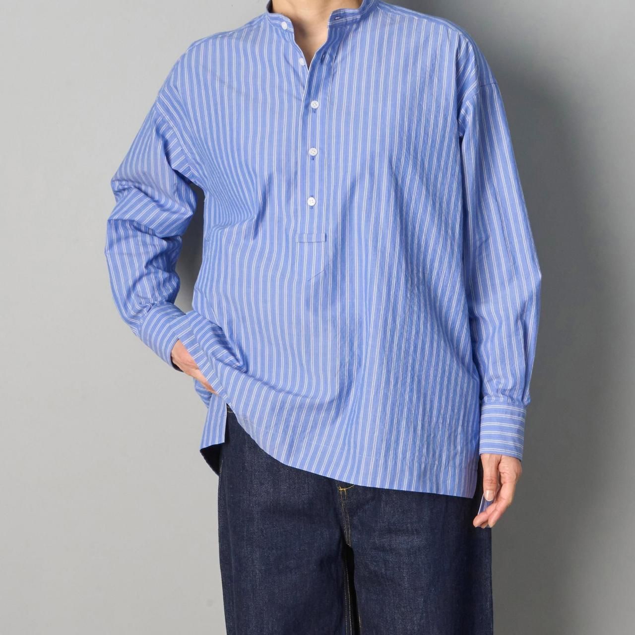 Pale Jute <BR>stripe over size shirt <BR> 