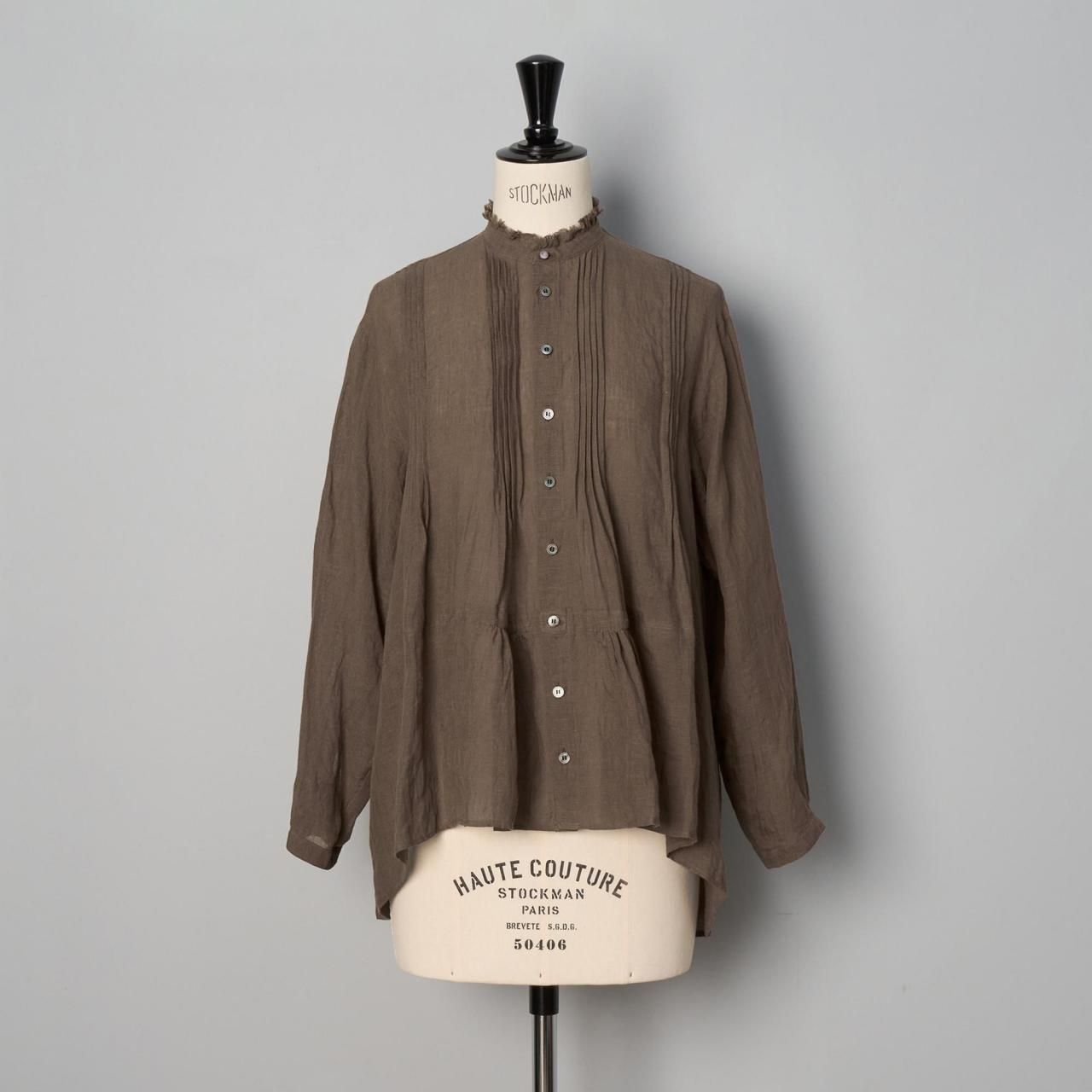 suzuki takayuki <BR>pin-tuck blouse<BR>cork