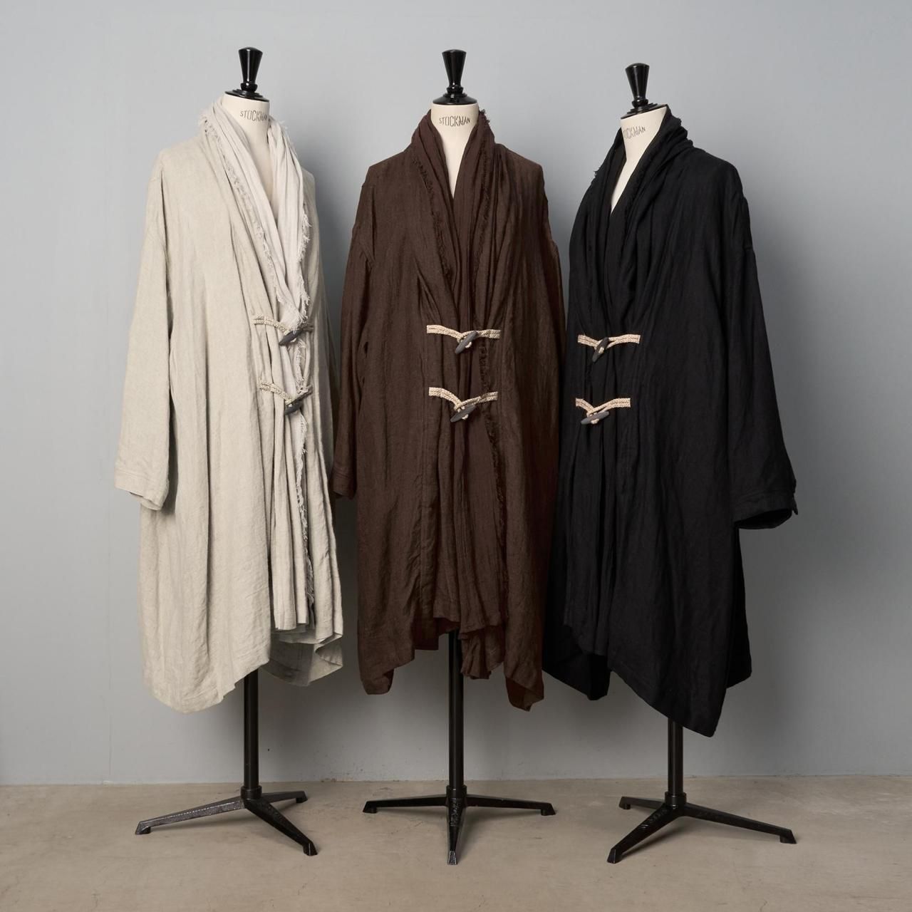 suzuki takayuki toggle coat - Pale Jute