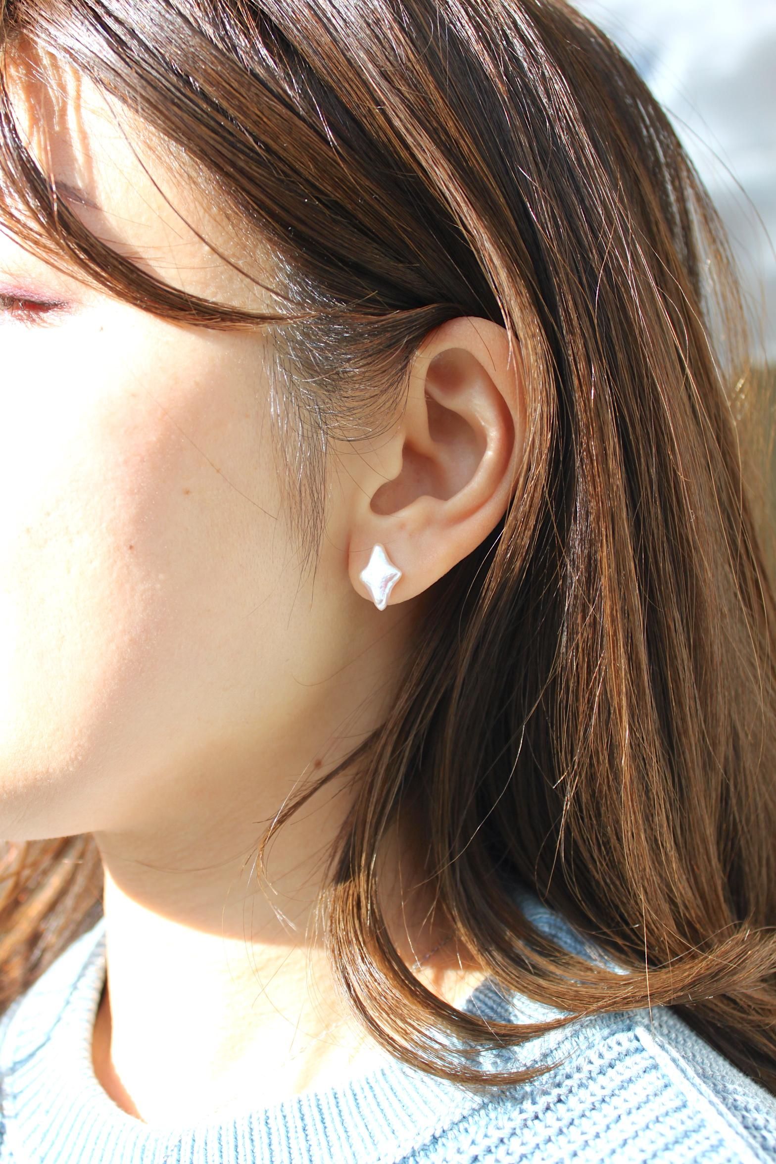 NEW】パール ダイヤモンド ピアス (K18ホワイトゴールド
