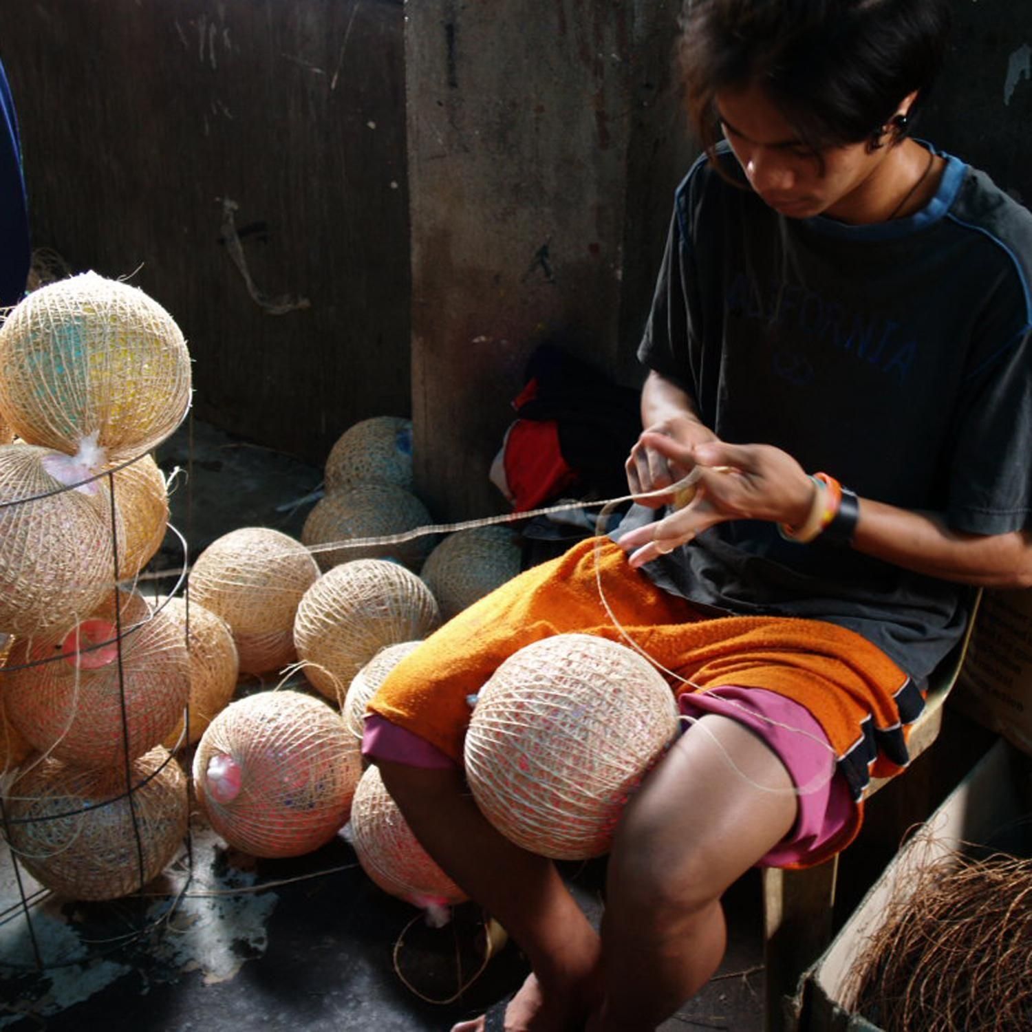 ラストサマーセール オアハカ 現地球 ボールタイプ_7 アバカネストボール 吊りタイプ・置きタイプ - 【シサム工房 公式