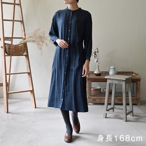 PTM 手織藍染スタンドカラーシャツ - 【シサム工房 公式