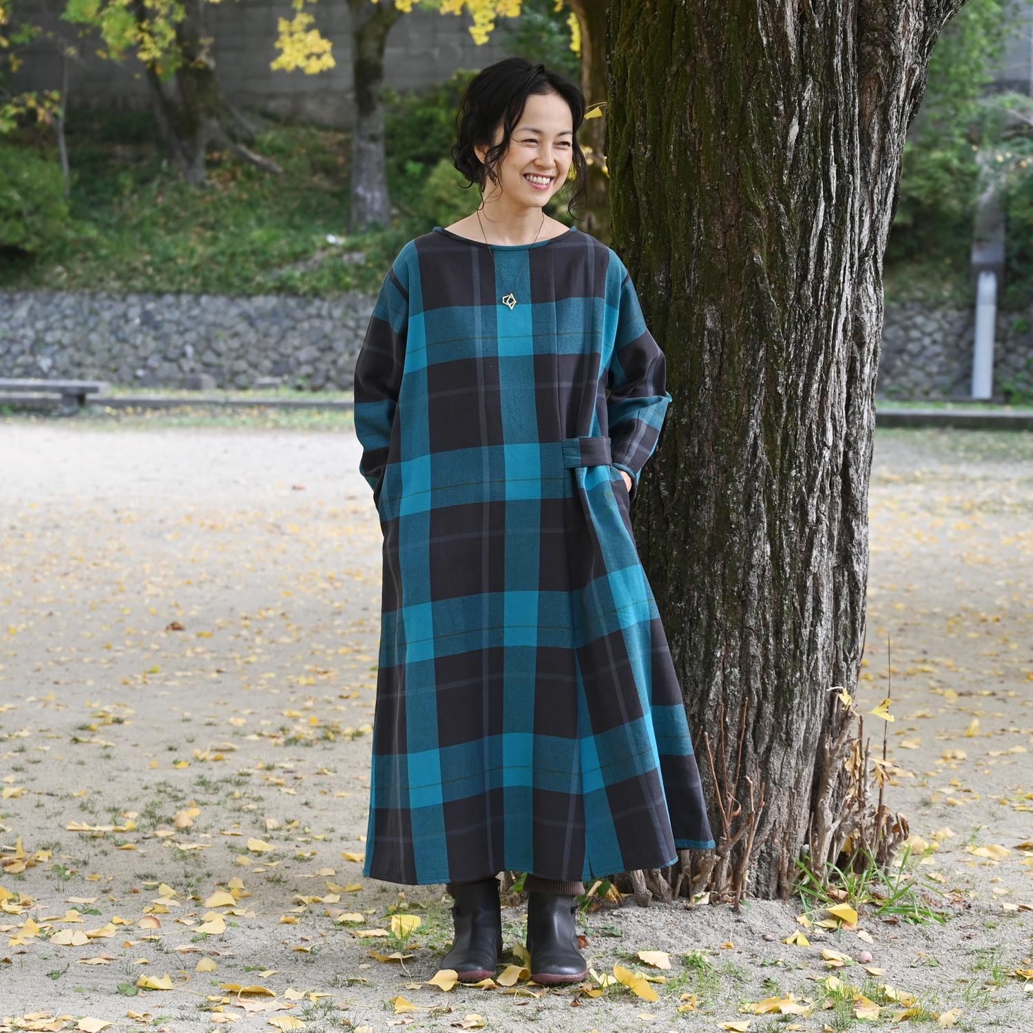 MH チェックサイドベルトワンピース - 【シサム工房 公式 MH チェックサイドベルトワンピース - 【シサム工房 公式