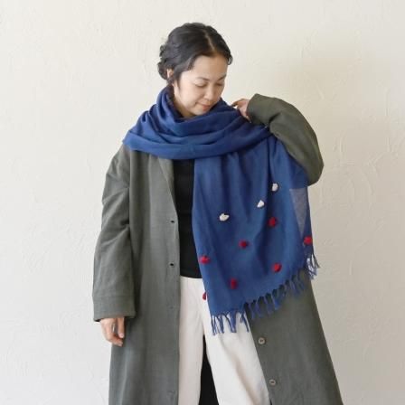 手織りストール(ウール/コットン/その他素材) - 【シサム工房