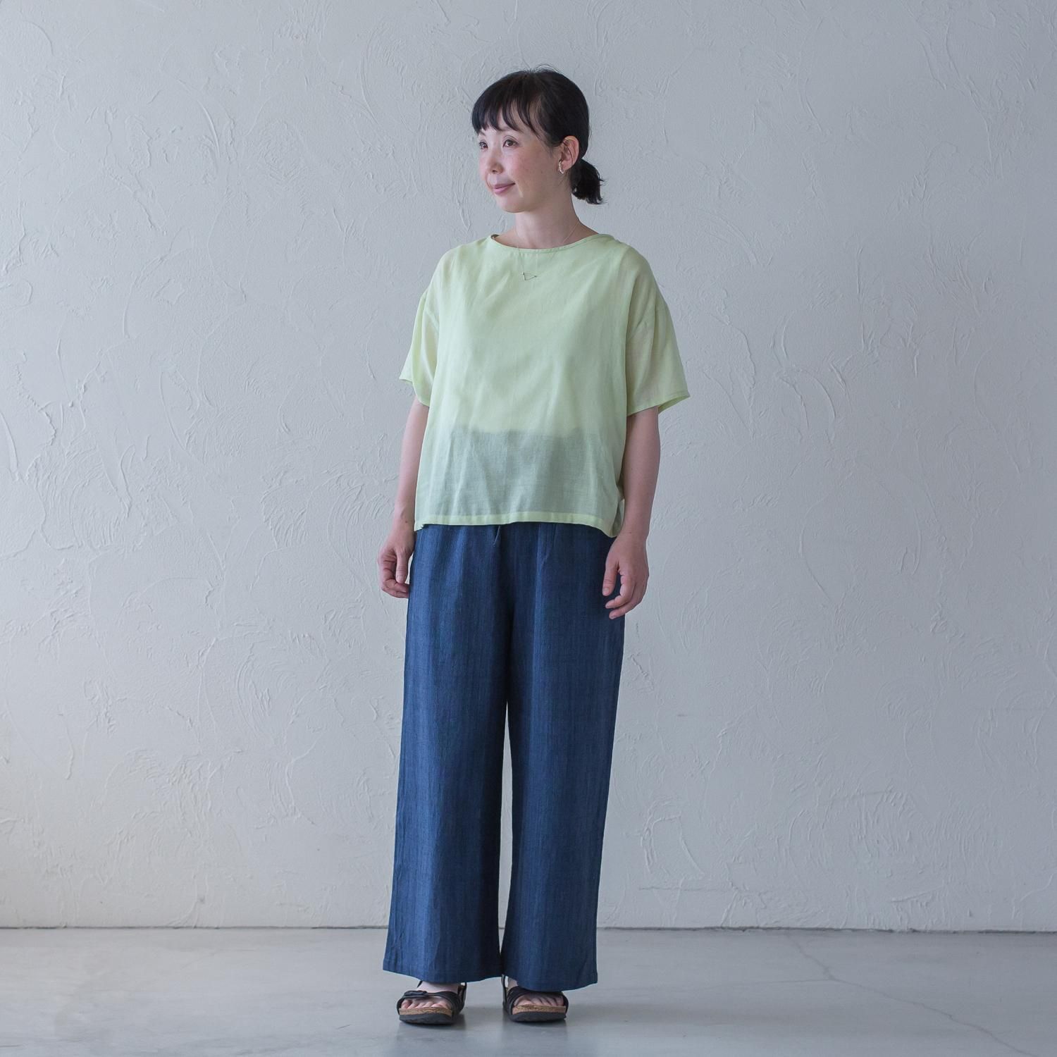 PTM 手織藍染ストレートワイドパンツ - 【シサム工房 公式 PTM 手織藍染ストレートワイドパンツ - 【シサム工房 公式