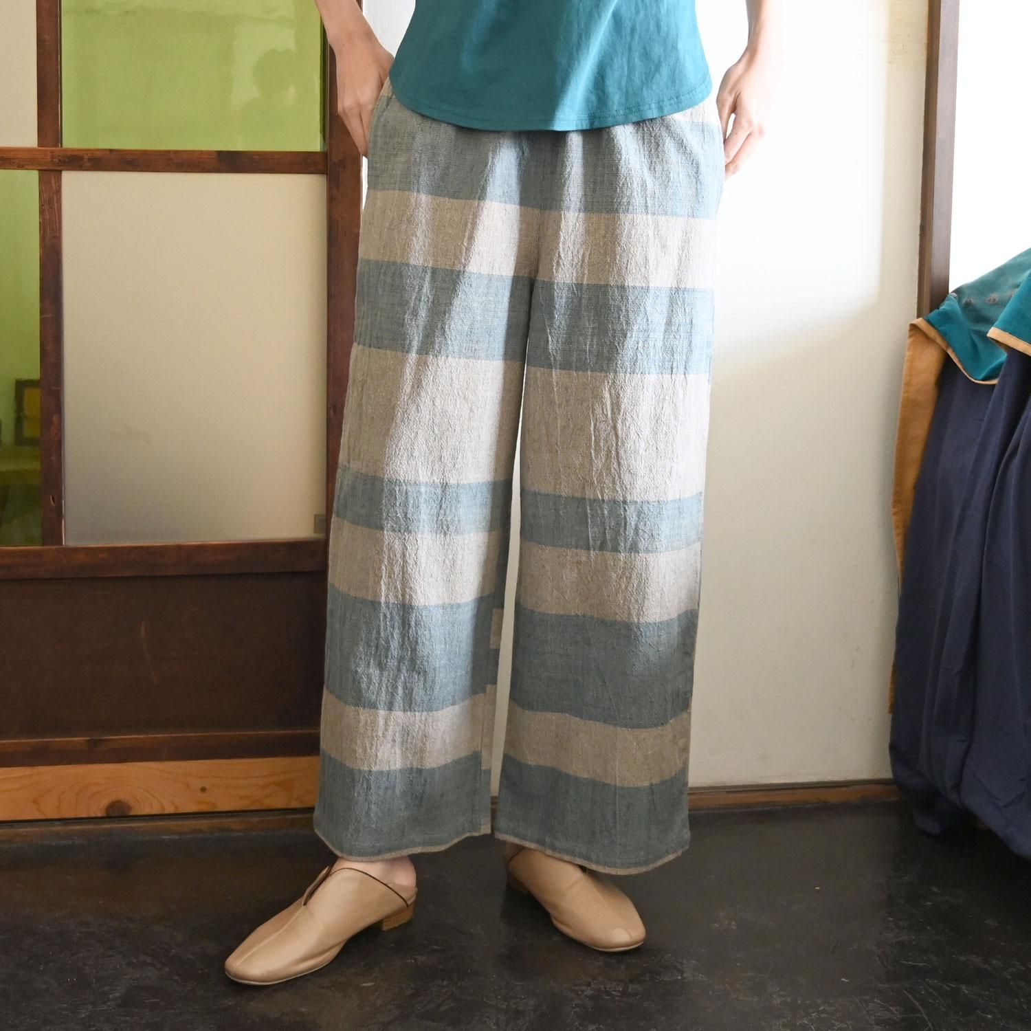 PTM 手織草木染ストレートワイドパンツ - 【シサム工房 公式