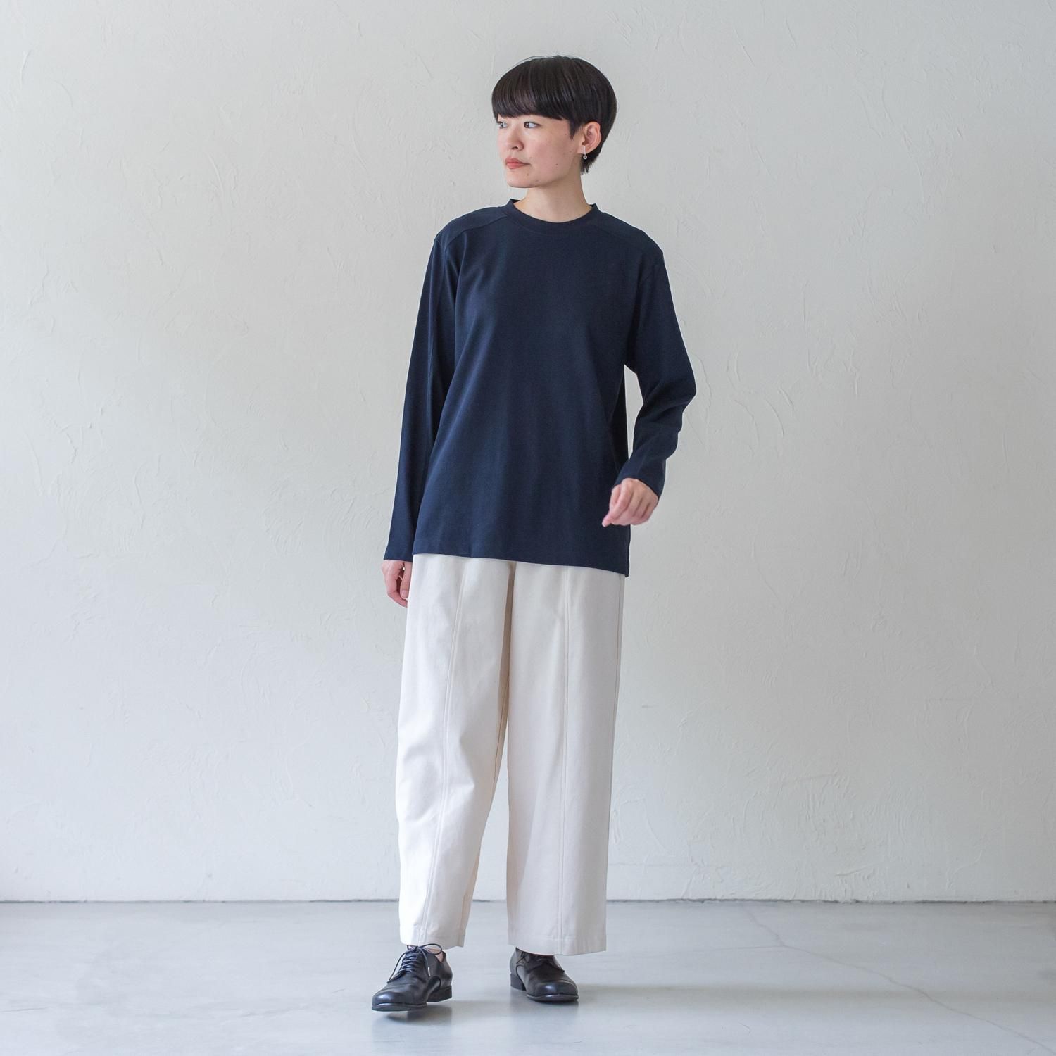 【手織】藍染ストレートワイドパンツ　シサム工房 手織】藍染ストレートワイドパンツ シサム工房