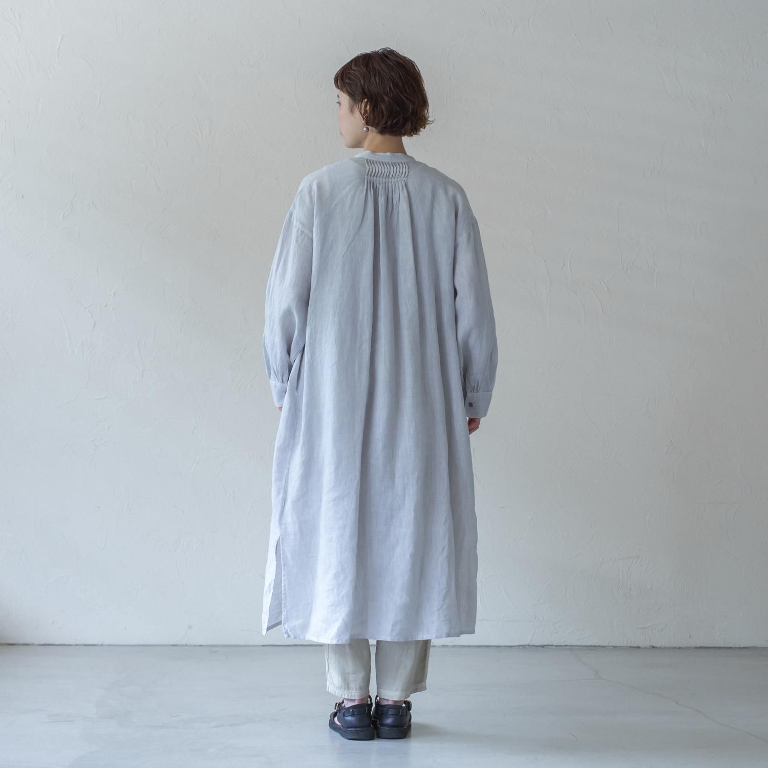セール】 TWツイル ライン切替えシャツワンピース （ミニ丈