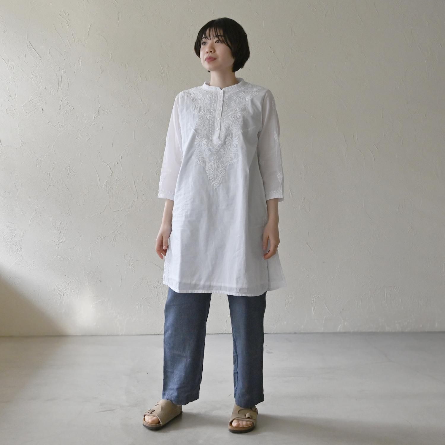 （未使用）シサム工房　ヨーロッパリネン　海風の手刺繍　ゆったりブラウス RH OCシサムノKURTA - 【シサム工房 公式OnlineStore】FAIR