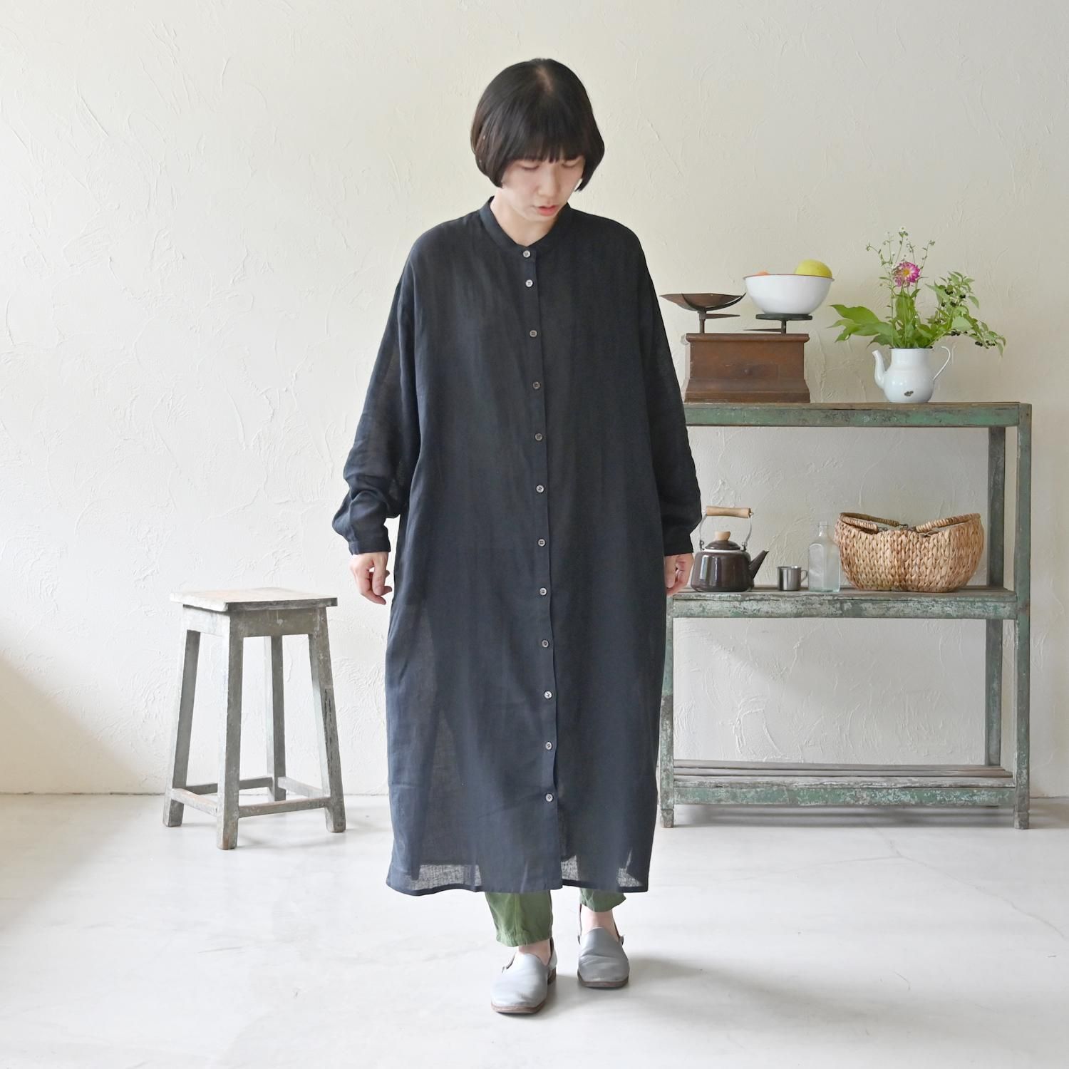PTM スタンドカラーシャツワンピース - 【シサム工房 公式 PTM スタンドカラーシャツワンピース - 【シサム工房 公式