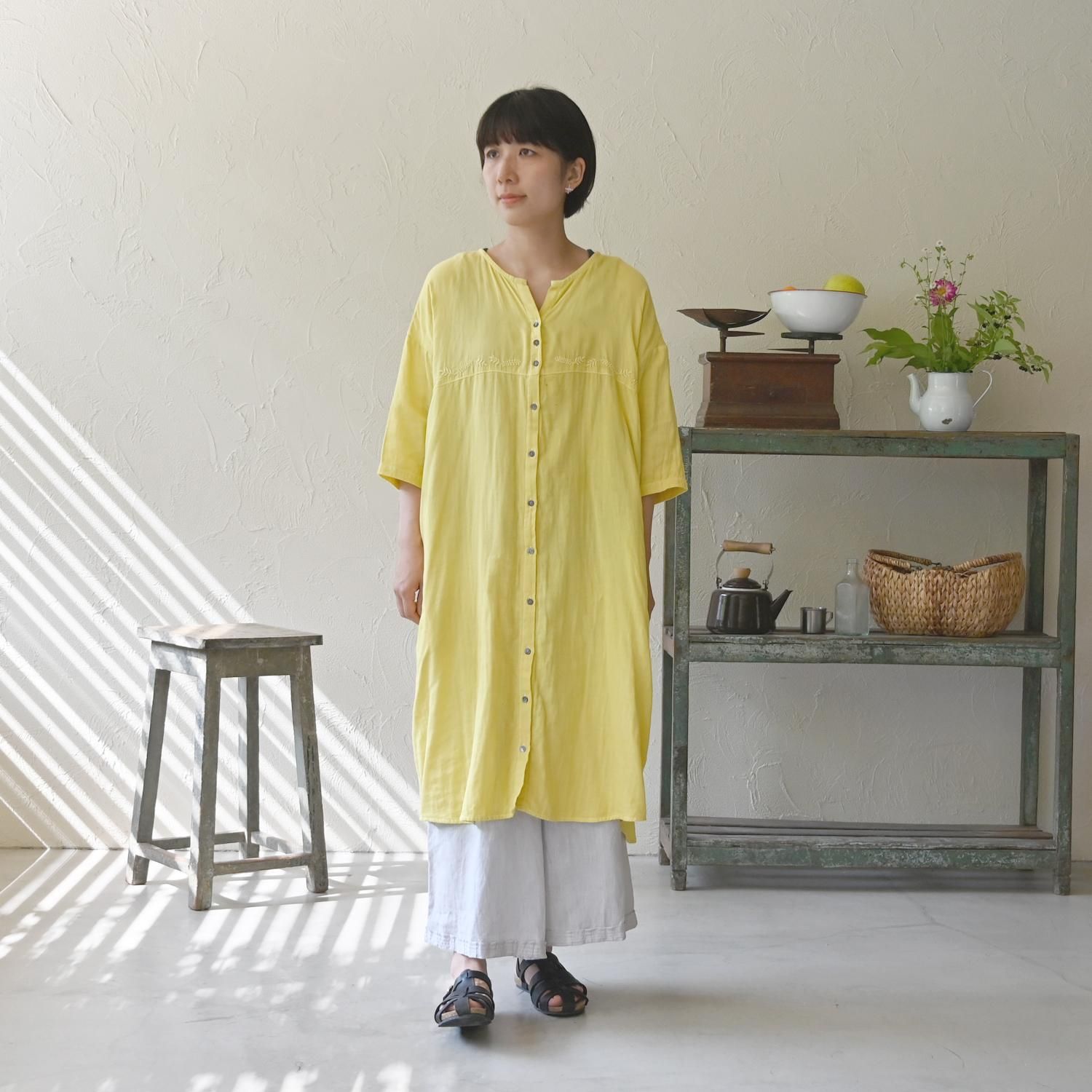 KL ミモザシシュウマエアキワンピース - 【シサム工房 公式 KL ミモザシシュウマエアキワンピース - 【シサム工房 公式