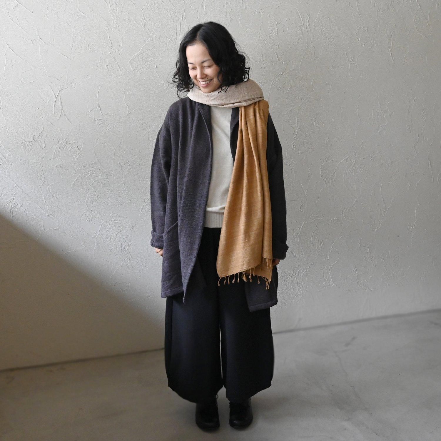 MESH 2トーンワイドエリシルクストール - 【シサム工房 公式 MESH 2トーンワイドエリシルクストール - 【シサム工房 公式