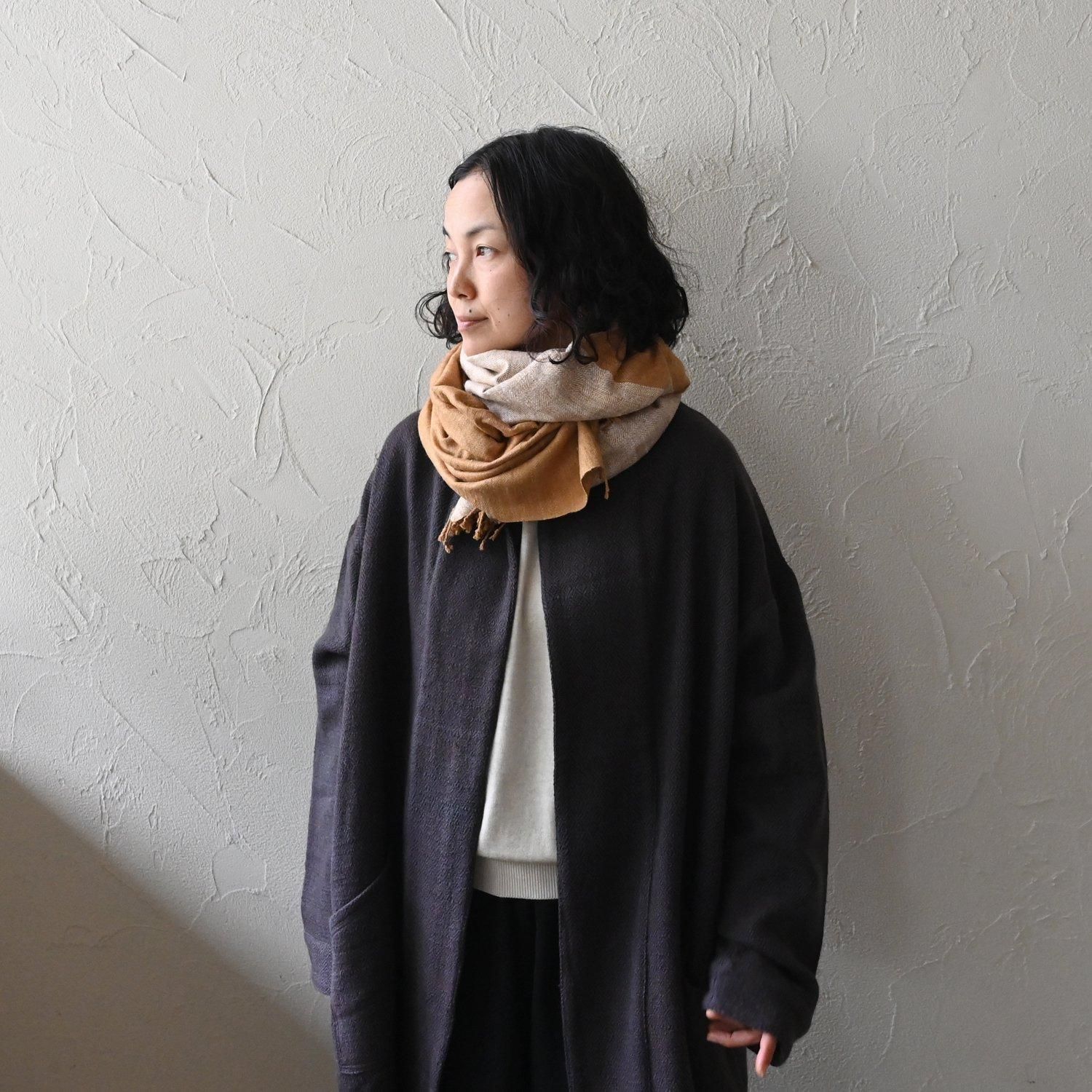 MESH 2トーンワイドエリシルクストール - 【シサム工房 公式 MESH 2トーンワイドエリシルクストール - 【シサム工房 公式