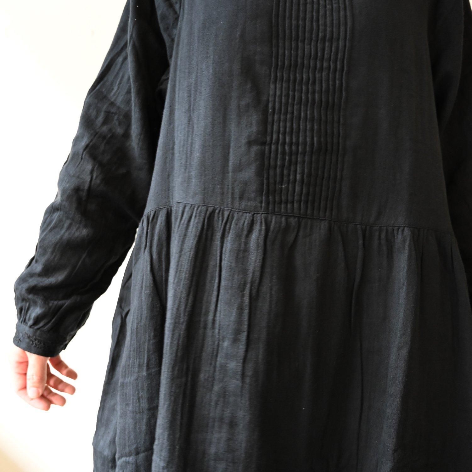KL WGペッパーシシュウピンタックワンピース - 【シサム工房 KL WGペッパーシシュウピンタックワンピース - 【シサム工房