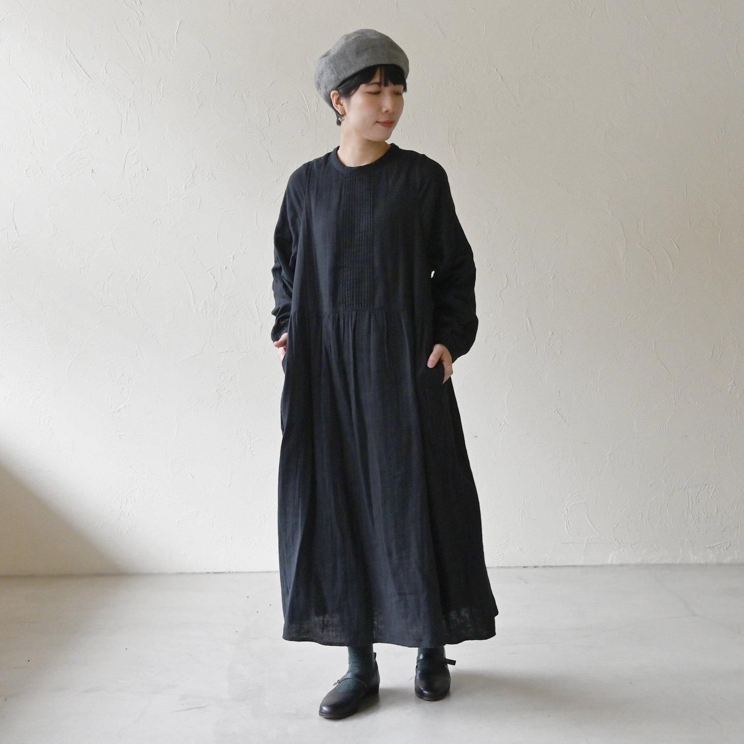 KL WGペッパーシシュウピンタックワンピース - 【シサム工房 KL WGペッパーシシュウピンタックワンピース - 【シサム工房