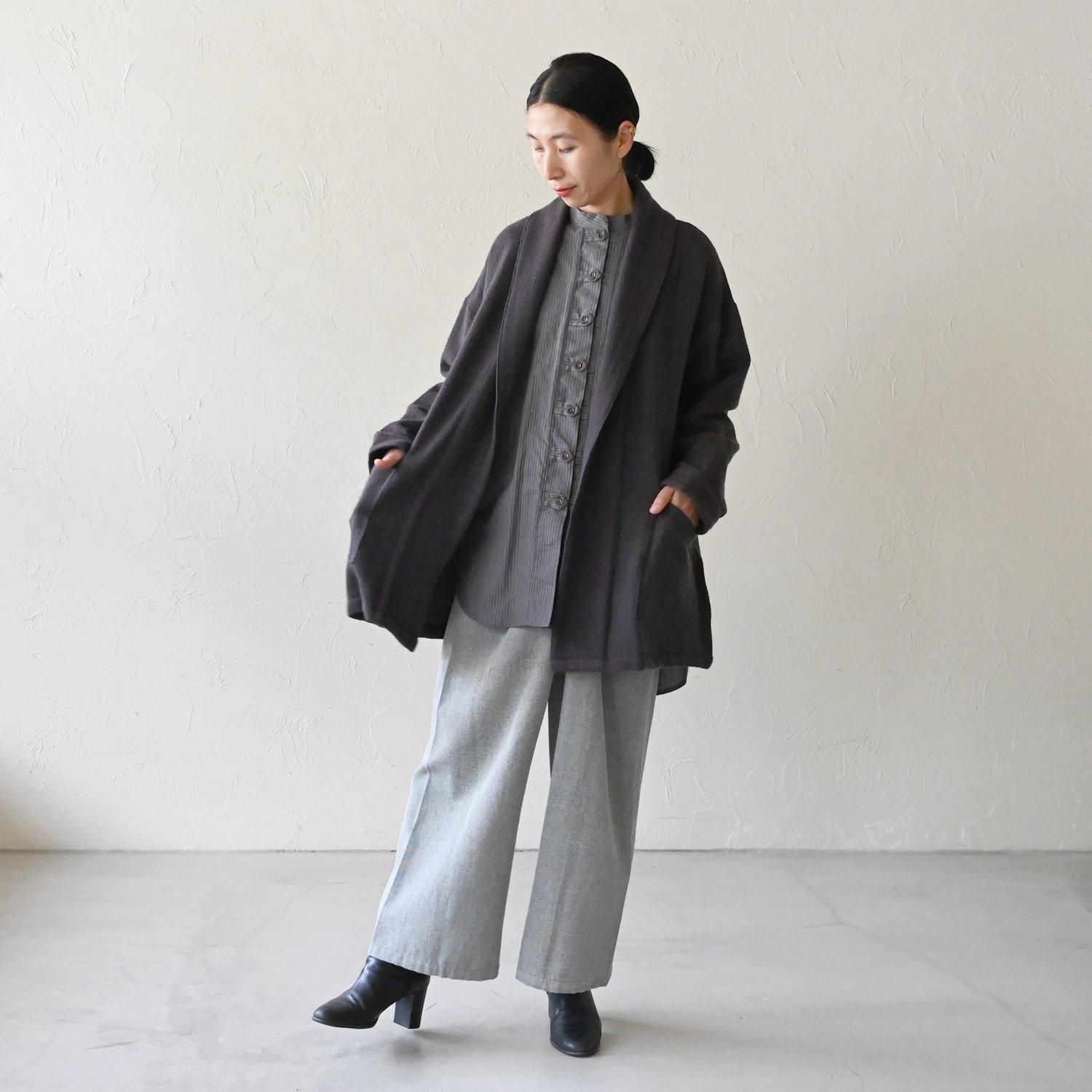 KL 手織メリノショールカラーコート - 【シサム工房 公式 KL 手織メリノショールカラーコート - 【シサム工房 公式