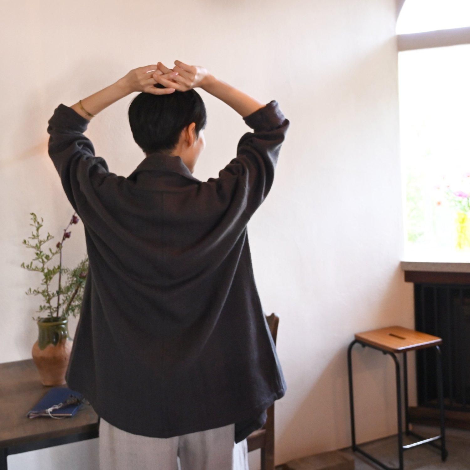 KL 手織メリノショールカラーコート - 【シサム工房 公式 KL 手織メリノショールカラーコート - 【シサム工房 公式