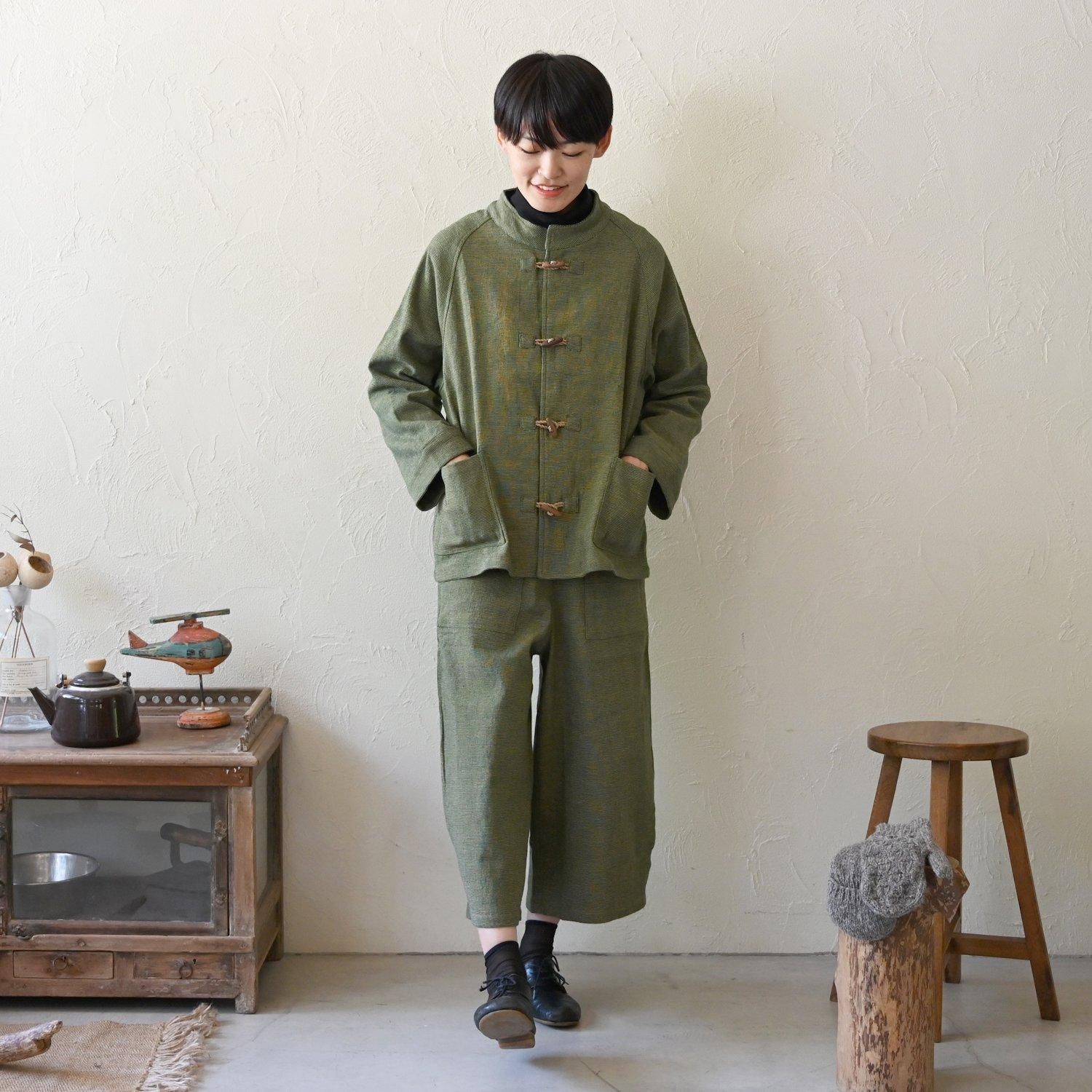 MH 手織トグルボタンショートコート - 【シサム工房 公式 MH 手織トグルボタンショートコート - 【シサム工房 公式