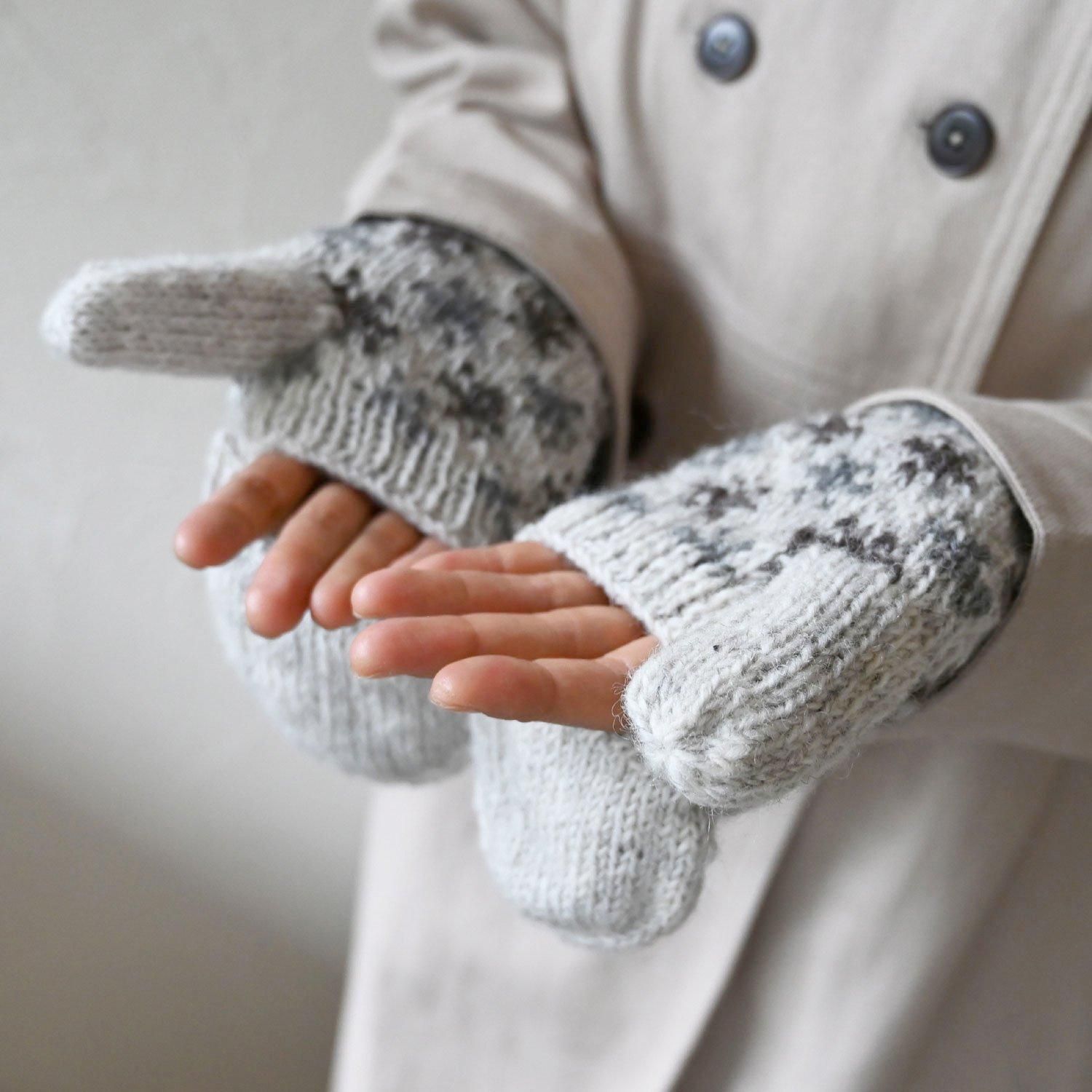 aran WOOLLEN MILLS / フィンガーレスニットミトン 手袋 | 新作