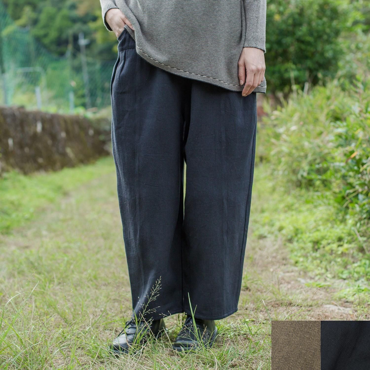 【手織】藍染ストレートワイドパンツ　シサム工房 PTM 手織藍染ストレートワイドパンツ - 【シサム工房 公式