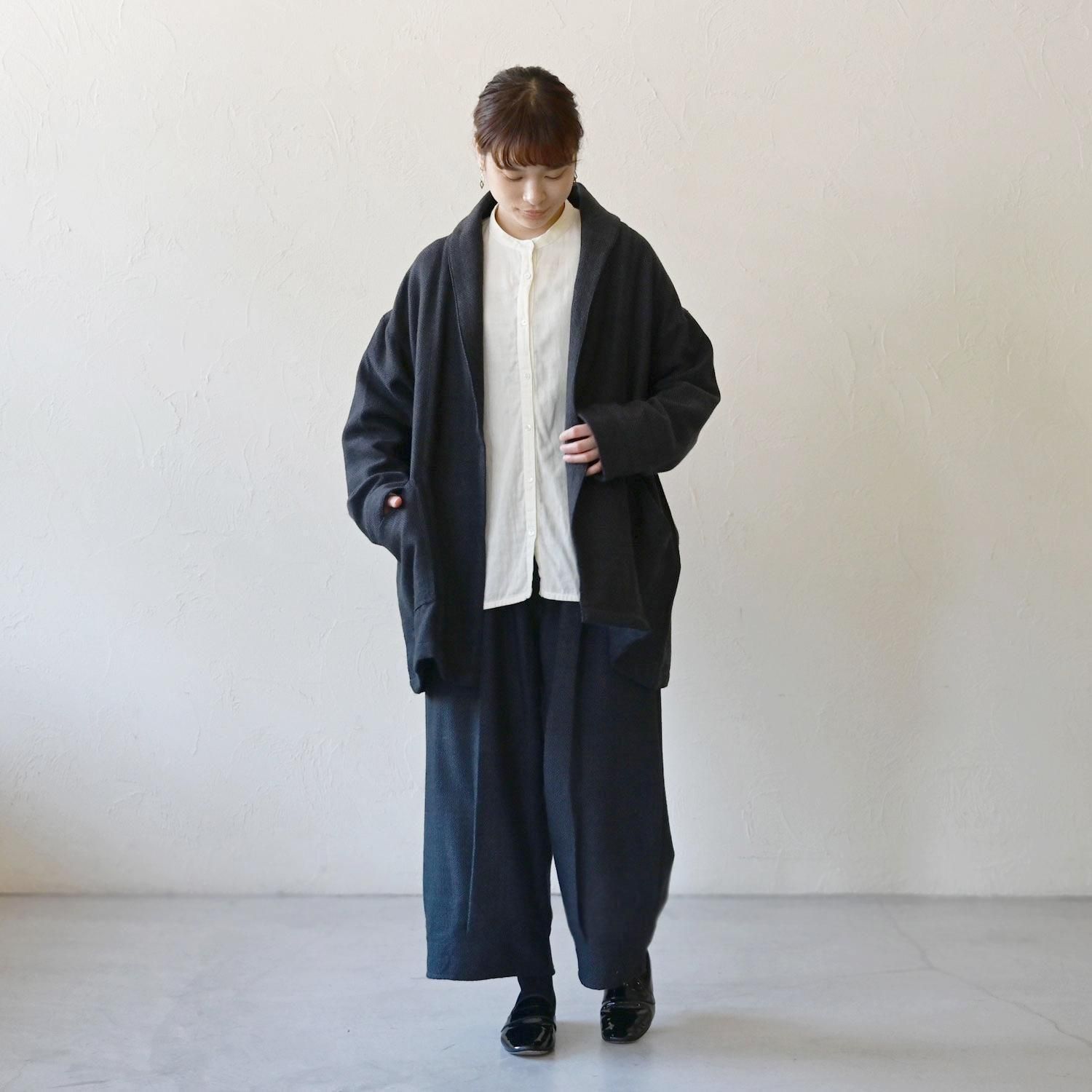 手織メリノショールカラーコート - 【シサム工房 公式