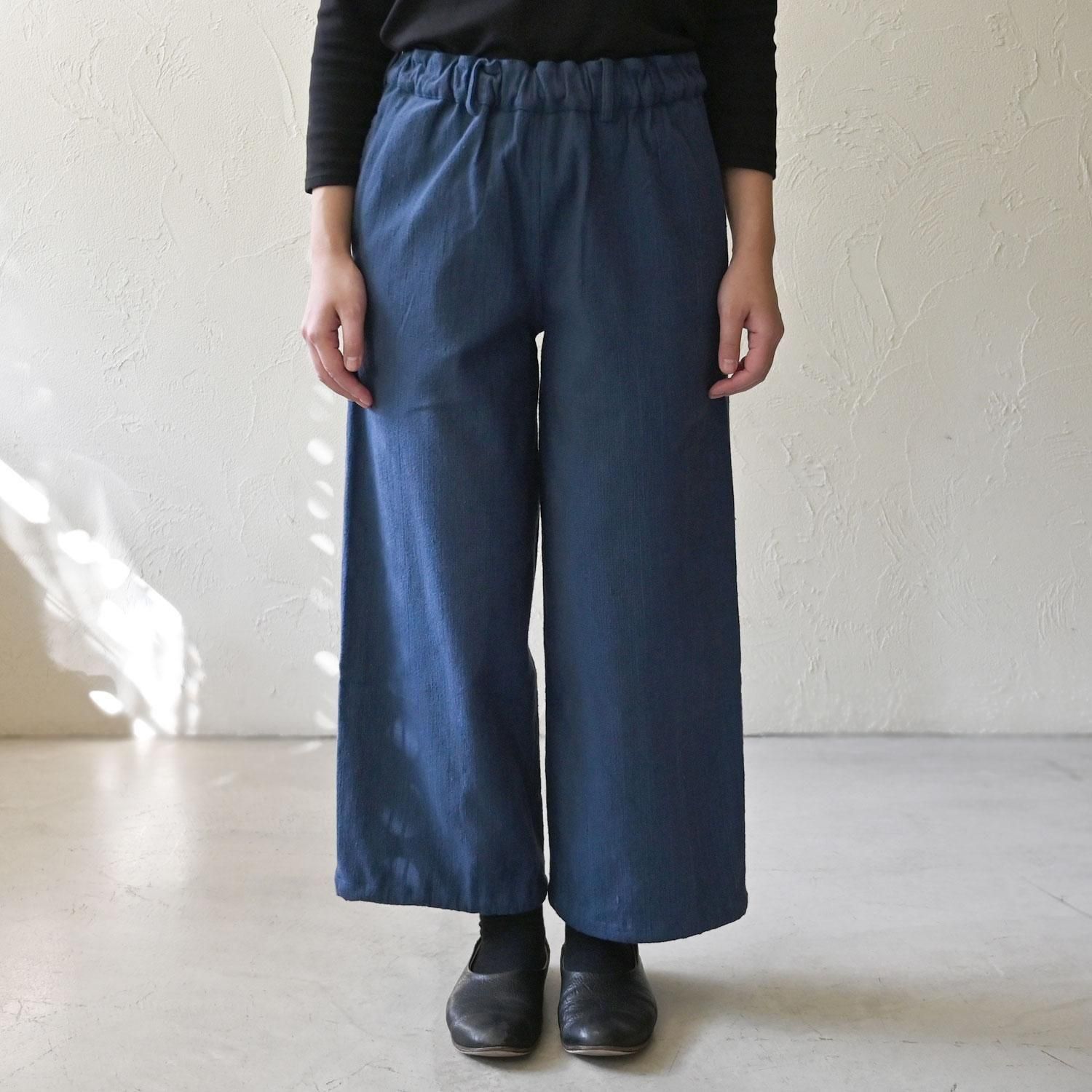 【手織】藍染ストレートワイドパンツ　シサム工房 PTM 手織藍染ストレートワイドパンツ - 【シサム工房 公式