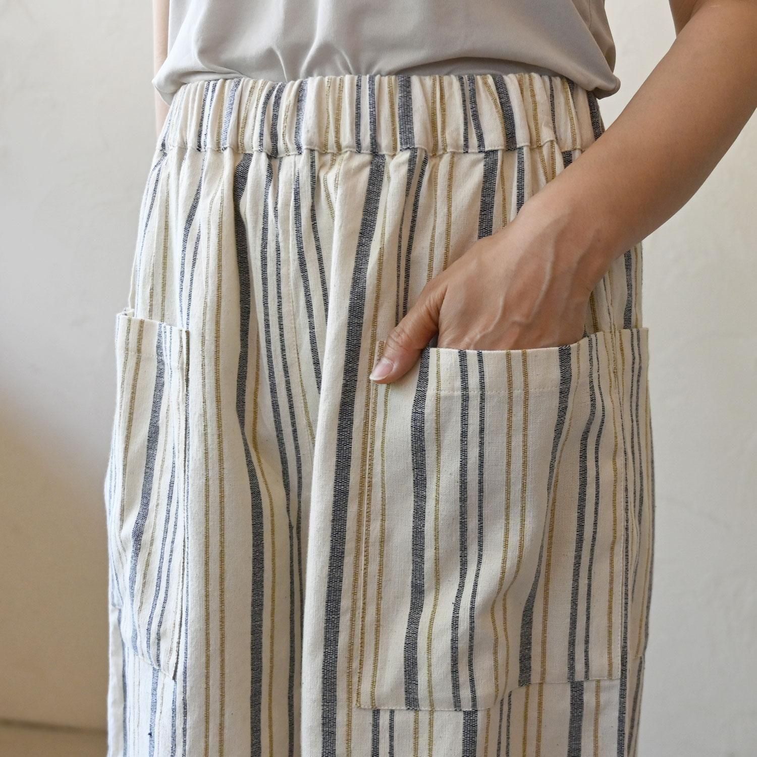 手織stripeオオキナポケットパンツ - 【シサム工房 公式OnlineStore