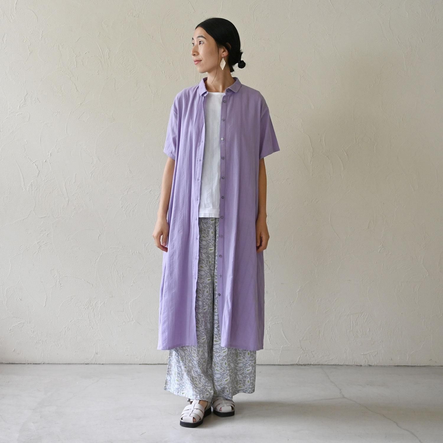 JULIUS フードカットソー ash purple サイズ1 OCサッカーstripeハンソデワンピース - 【シサム工房 公式OnlineStore