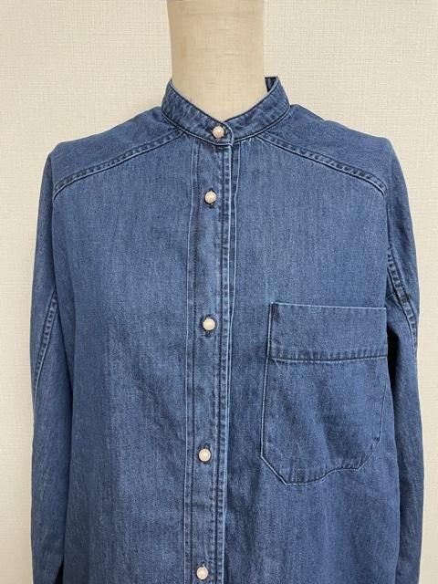 BLANC basque パールボタンダンガリーデニムワンピース - m-market