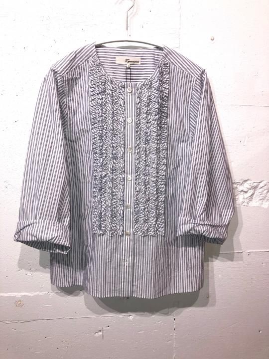 T.yamai paris ヴィンテージストライプブラウス - m-market