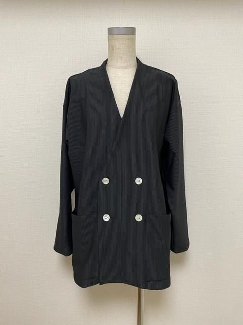T.yamai paris ノーカラーダブルジャケット - m-market T.yamai paris ノーカラーダブルジャケット - m-market