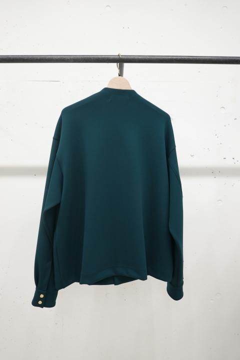 CULLNI Double Knit Dot Button Collarless Shirt Jacket - m-market CULLNI Double Knit Dot Button Collarless Shirt Jacket - m-market