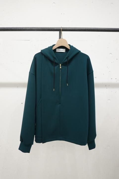 CULLNI Double Knit Asymmetrical Half Zip Hoodie - m-market CULLNI Double Knit Asymmetrical Half Zip Hoodie - m-market