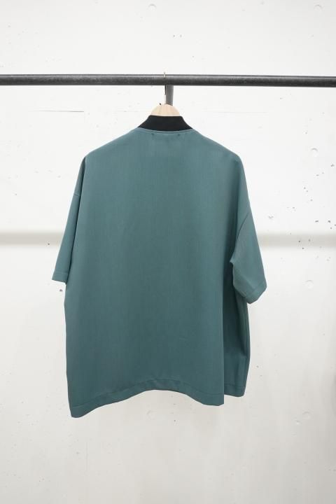 クルニ 24SS シャンブレーツイル MA-1 カットソー soe エトセンス CULLNI Chambray Twill Half Zip MA-1 Short Sleeve Pullover