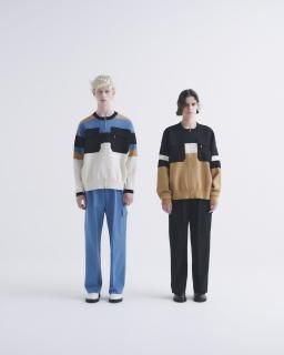 CULLNI Big Pocket Zip Up Collar Less Knit Jacket