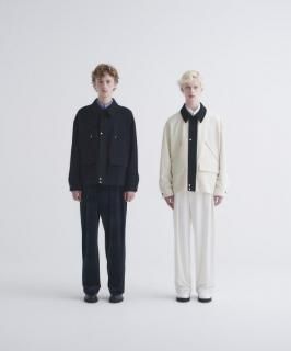 CULLNI Bi Color Wool Melton Front Fly Short Coat