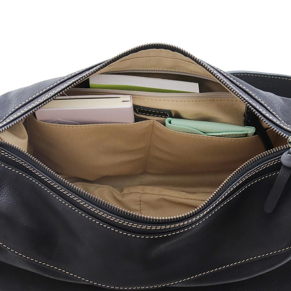 ♥とても人気♥高級天然牛革100% ショルダーバッグ 本牛革斜め掛けレザーショルダーバッグ banana ブラック